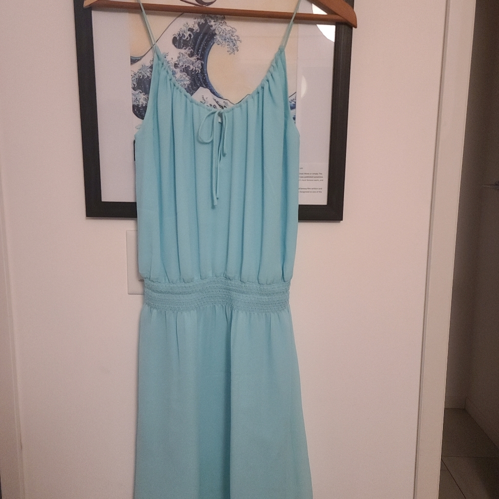 Aritzia Babaton Mint Blue Strappy Dress